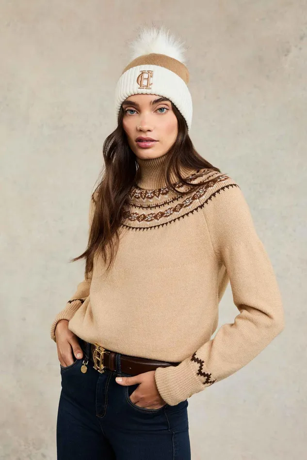 Holland Cooper Chelsea Merino Bobble Hat Camel Women Hats and Headbands Holland Cooper Chelsea Merino Bobble Hat Camel Women Hats and Headbands