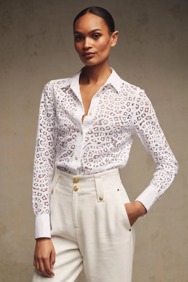 Holland Cooper Classic Lace Shirt Women Shirts and Blouses
