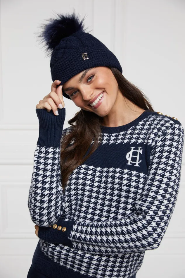 Holland Cooper Cortina Bobble Hat Ink Navy Women Hats and Headbands Holland Cooper Cortina Bobble Hat Ink Navy Women Hats and Headbands