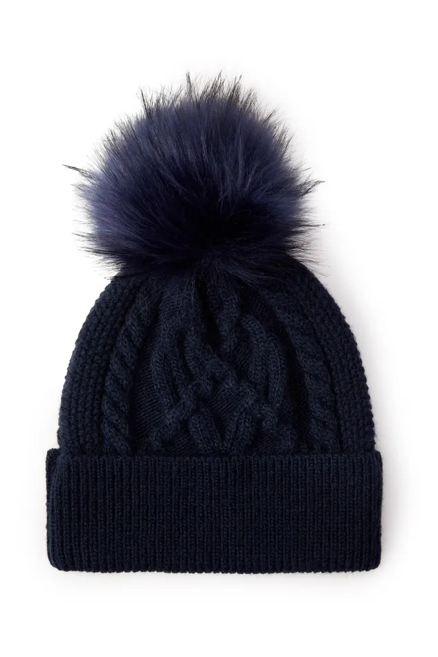 Holland Cooper Cortina Bobble Hat Ink Navy Women Hats and Headbands Holland Cooper Cortina Bobble Hat Ink Navy Women Hats and Headbands