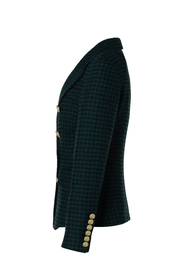 Holland Cooper Knightsbridge Blazer Emerald Houndstooth Women Tailoring Holland Cooper Knightsbridge Blazer Emerald Houndstooth Women Tailoring