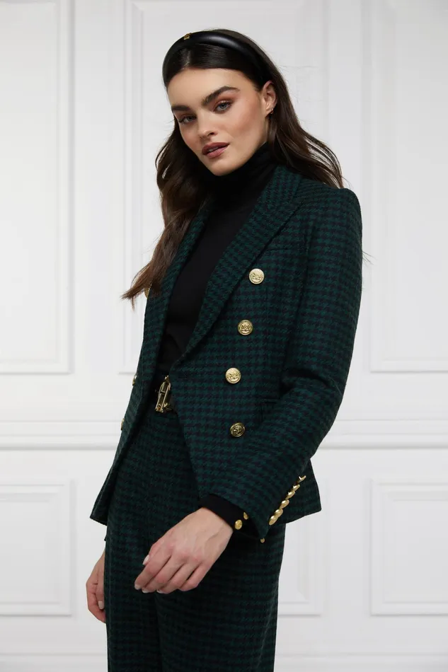 Holland Cooper Knightsbridge Blazer Emerald Houndstooth Women Tailoring Holland Cooper Knightsbridge Blazer Emerald Houndstooth Women Tailoring