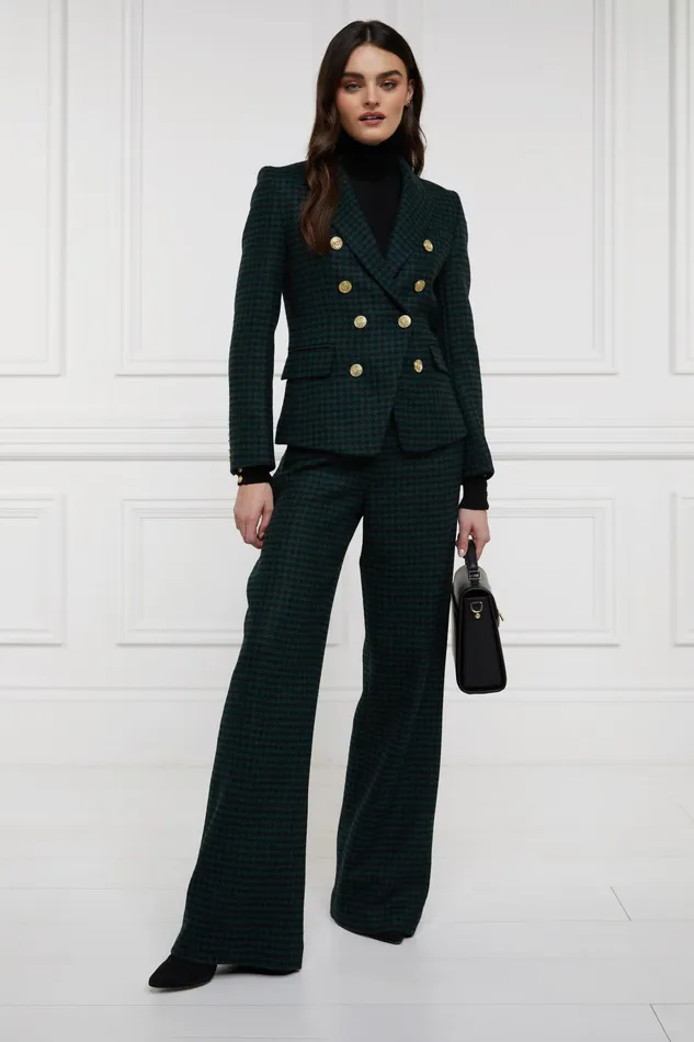 Holland Cooper Knightsbridge Blazer Emerald Houndstooth Women Tailoring Holland Cooper Knightsbridge Blazer Emerald Houndstooth Women Tailoring
