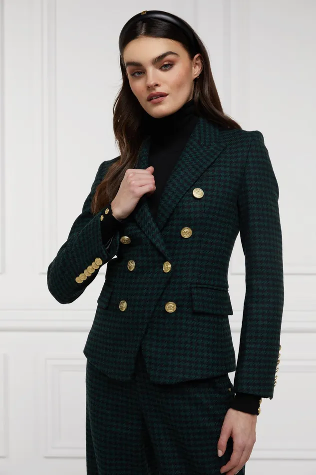 Holland Cooper Knightsbridge Blazer Emerald Houndstooth Women Tailoring Holland Cooper Knightsbridge Blazer Emerald Houndstooth Women Tailoring