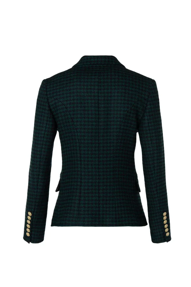 Holland Cooper Knightsbridge Blazer Emerald Houndstooth Women Tailoring Holland Cooper Knightsbridge Blazer Emerald Houndstooth Women Tailoring