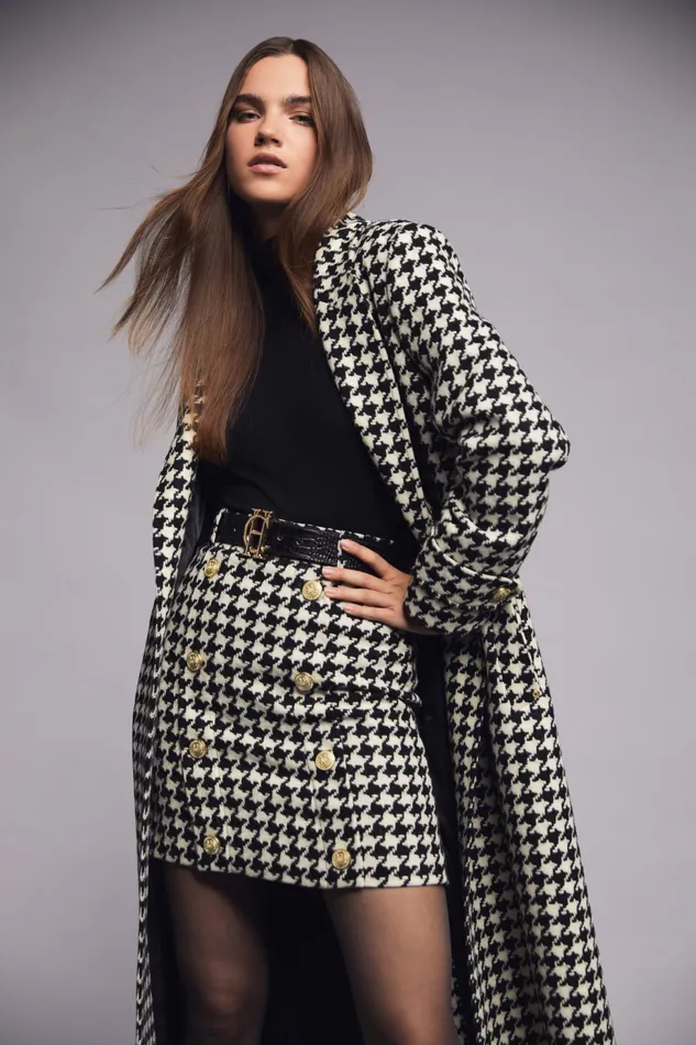 Holland Cooper Knightsbridge Skirt Large Scale Houndstooth Women Tailoring