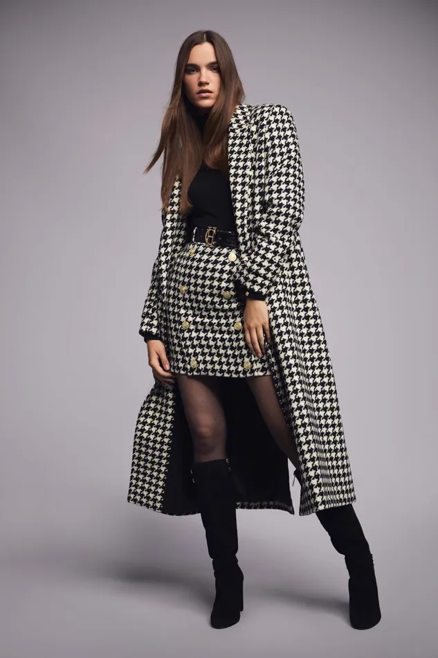 Holland Cooper Knightsbridge Skirt Large Scale Houndstooth Women Tailoring Holland Cooper Knightsbridge Skirt Large Scale Houndstooth Women Tailoring