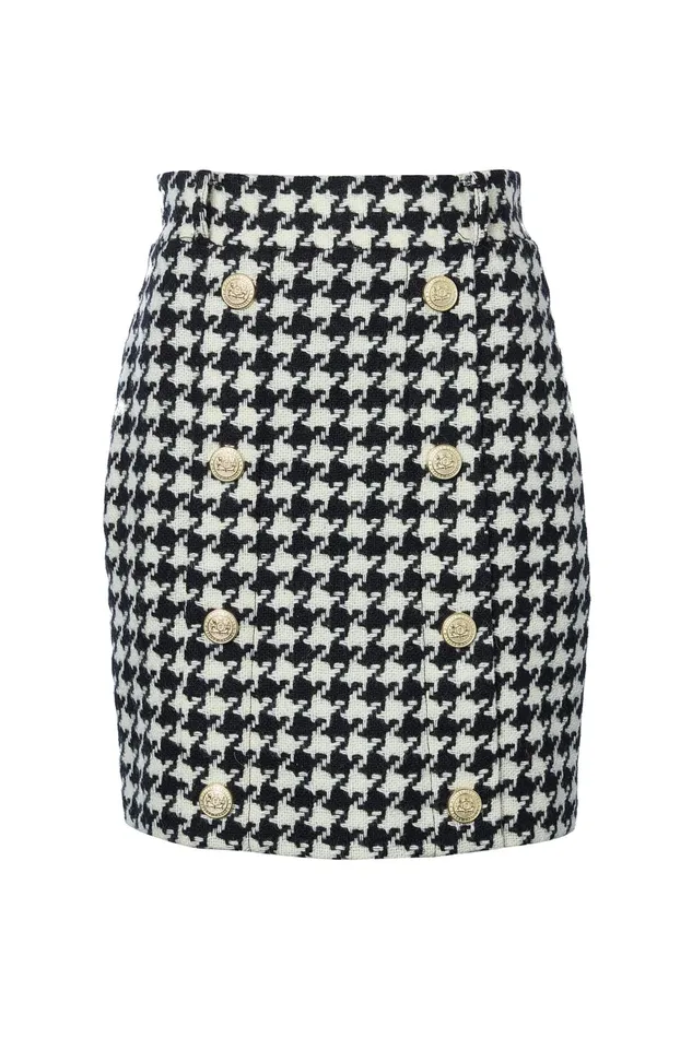 Holland Cooper Knightsbridge Skirt Large Scale Houndstooth Women Tailoring Holland Cooper Knightsbridge Skirt Large Scale Houndstooth Women Tailoring