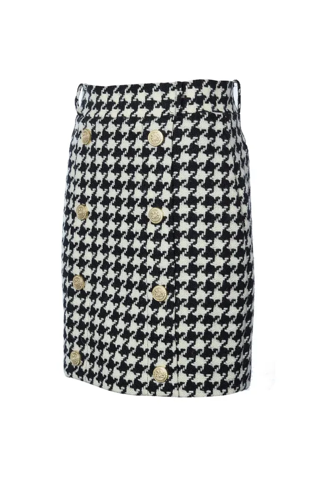 Holland Cooper Knightsbridge Skirt Large Scale Houndstooth Women Tailoring Holland Cooper Knightsbridge Skirt Large Scale Houndstooth Women Tailoring