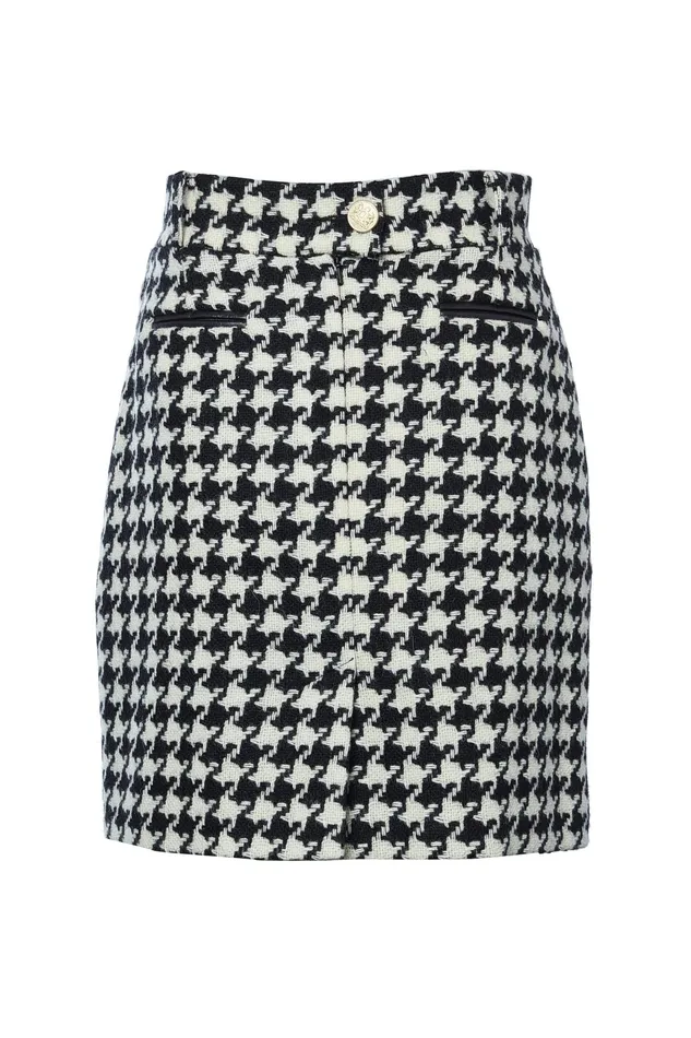 Holland Cooper Knightsbridge Skirt Large Scale Houndstooth Women Tailoring Holland Cooper Knightsbridge Skirt Large Scale Houndstooth Women Tailoring