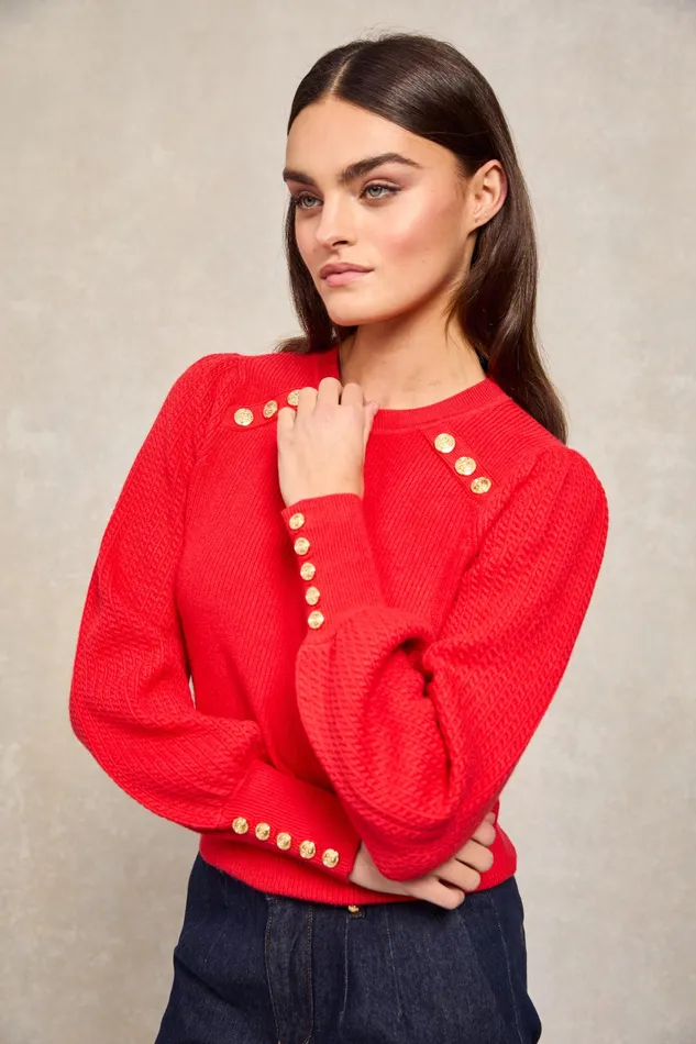 Holland Cooper Naomi Crew Neck Knit Hot Coral Women Knitwear Holland Cooper Naomi Crew Neck Knit Hot Coral Women Knitwear