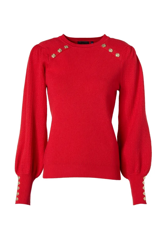 Holland Cooper Naomi Crew Neck Knit Hot Coral Women Knitwear Holland Cooper Naomi Crew Neck Knit Hot Coral Women Knitwear