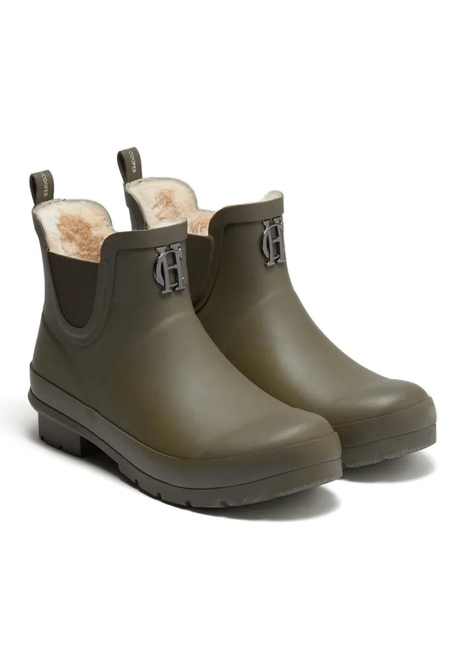 Holland Cooper Rubber Chelsea Boot Matte Green Gunmetal Women Wellington Boots Holland Cooper Rubber Chelsea Boot Matte Green Gunmetal Women Wellington Boots