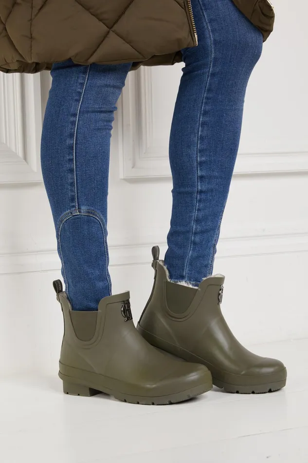 Holland Cooper Rubber Chelsea Boot Matte Green Gunmetal Women Wellington Boots Holland Cooper Rubber Chelsea Boot Matte Green Gunmetal Women Wellington Boots