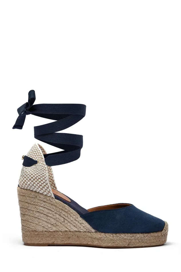 Holland Cooper Seville Wedge Sandal Navy Women Espadrilles