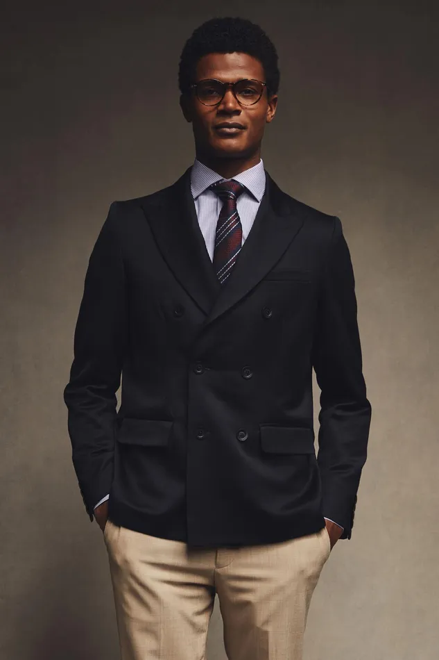 Holland Cooper The Double Breasted Blazer Black Barathea Men Blazers