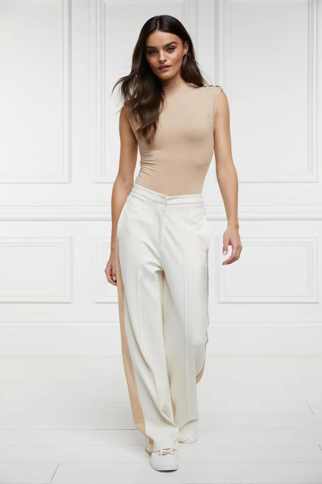 Holland Cooper Wide Leg Pant Natural Women Trousers