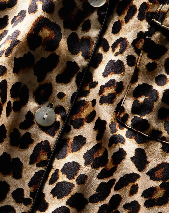 Home and Accessories Shop Veronica Beard Mulberry Silk Pajama Set Leopard