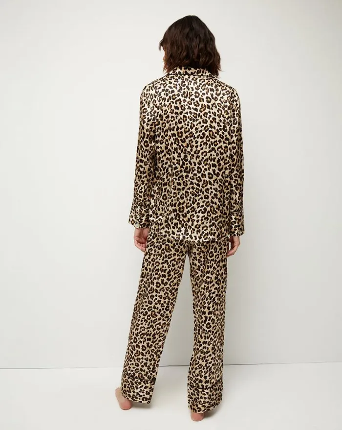 Home and Accessories Shop Veronica Beard Mulberry Silk Pajama Set Leopard