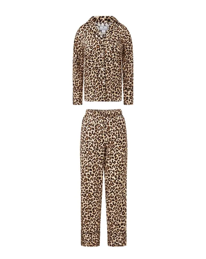 Home and Accessories Shop Veronica Beard Mulberry Silk Pajama Set Leopard