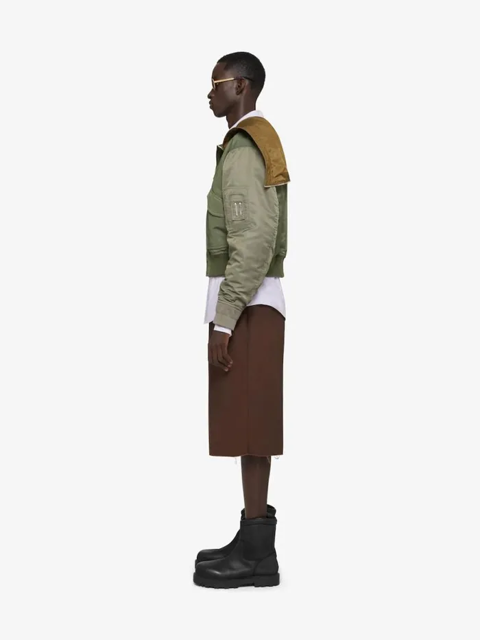 Hooded Bomber Jacket Olive Green Men Givenchy Coats and Jackets