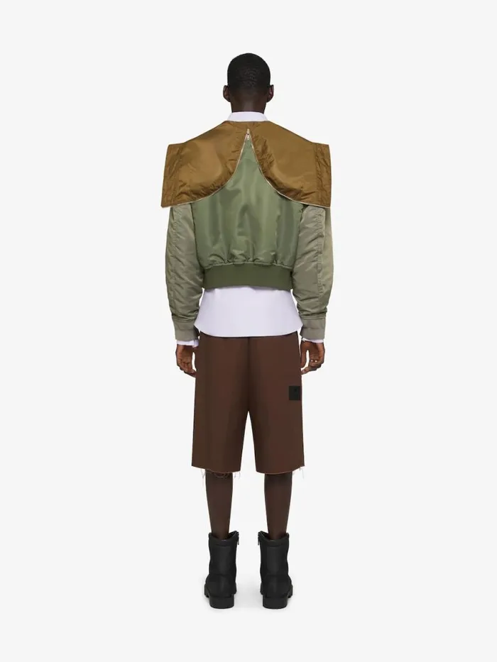 Hooded Bomber Jacket Olive Green Men Givenchy Coats and Jackets