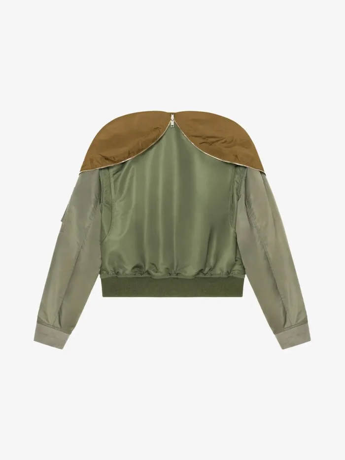 Hooded Bomber Jacket Olive Green Men Givenchy Coats and Jackets