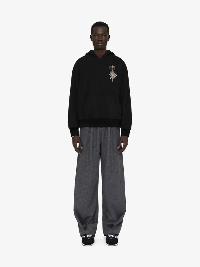Hoodie In Fleece With Embroidered Chandelier And Pearls Black Men Givenchy Sweatshirts and Hoodies Hoodie In Fleece With Embroidered Chandelier And Pearls Black Men Givenchy Sweatshirts and Hoodies