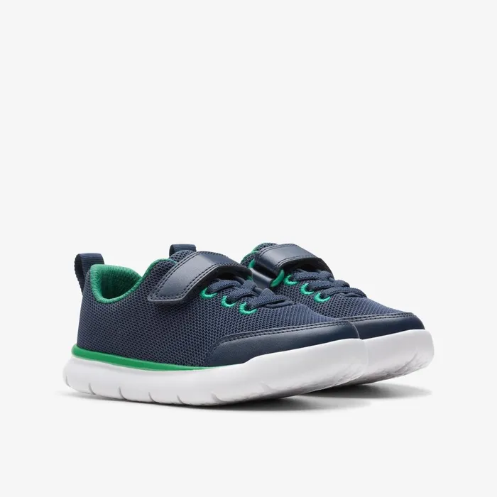 Hoop Run Kid Navy Synthetic Kids Clarks Sneakers