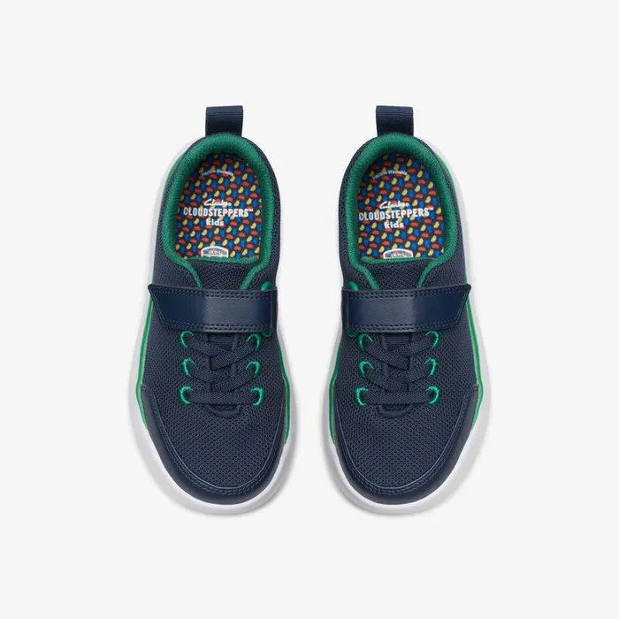 Hoop Run Kid Navy Synthetic Kids Clarks Sneakers