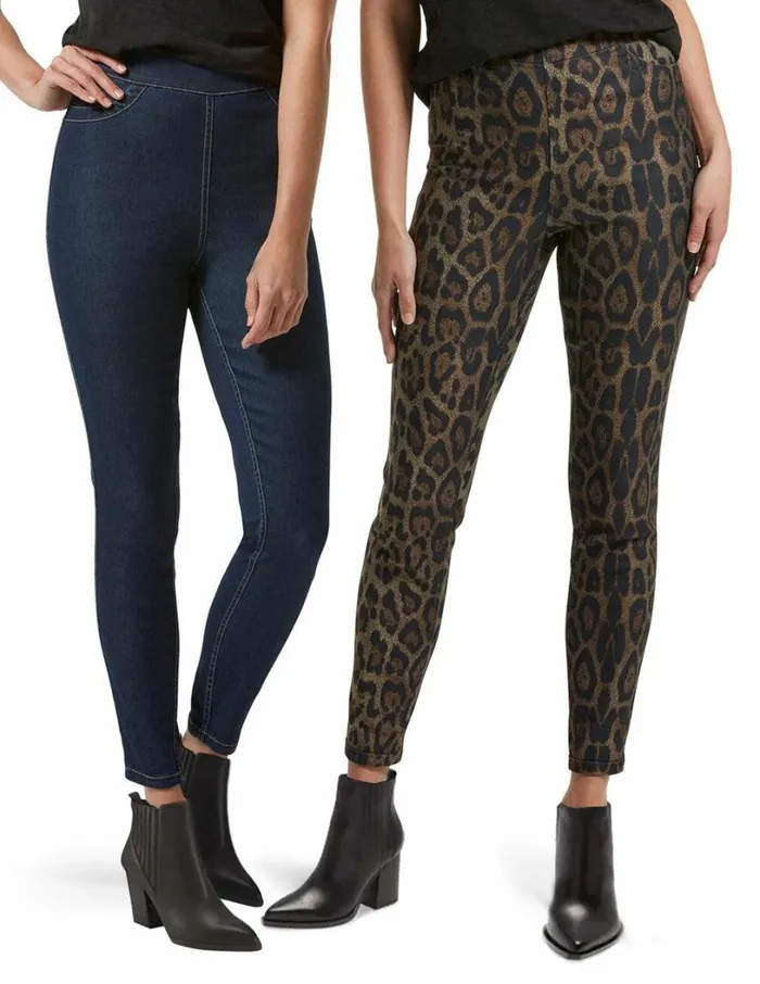 Hue Brown Animal Reversible High Waist Denim Skimmer Brown Animal Women Denim Hue Brown Animal Reversible High Waist Denim Skimmer Brown Animal Women Denim