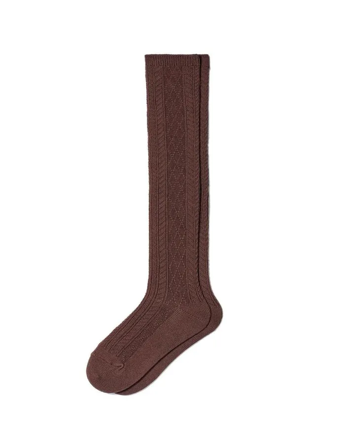Hue Cable Super Soft Knee Sock Espresso Women Boot Socks
