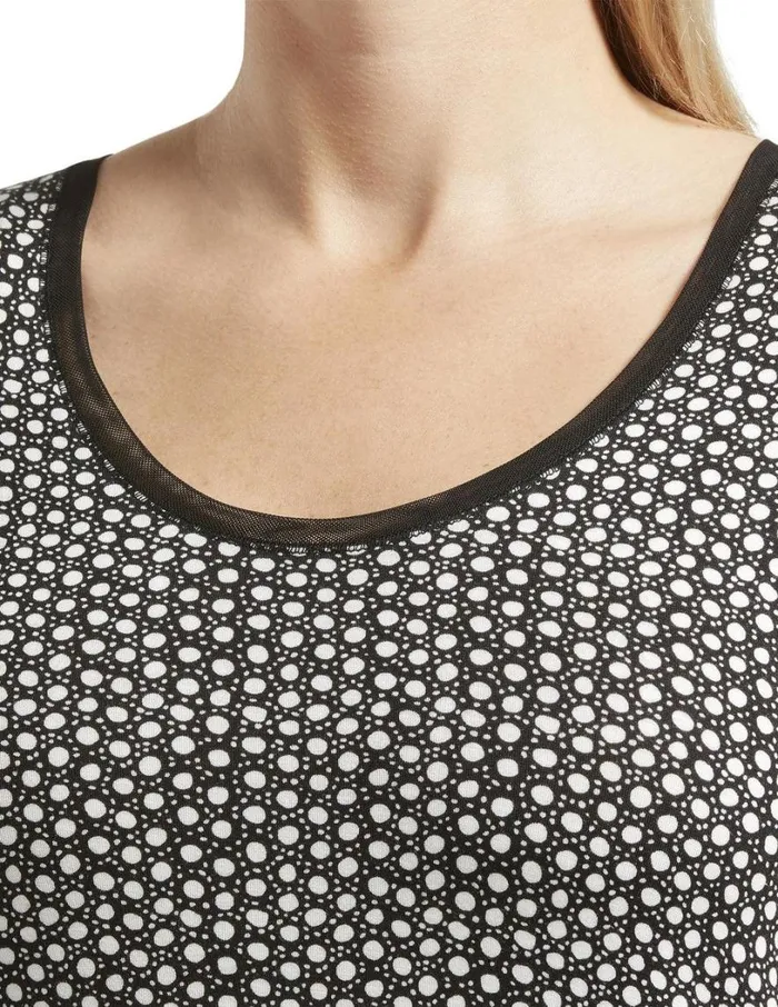 Hue SleepWell Lunar Dot Short Sleeve Sleep Tee Black Women Temperature Control