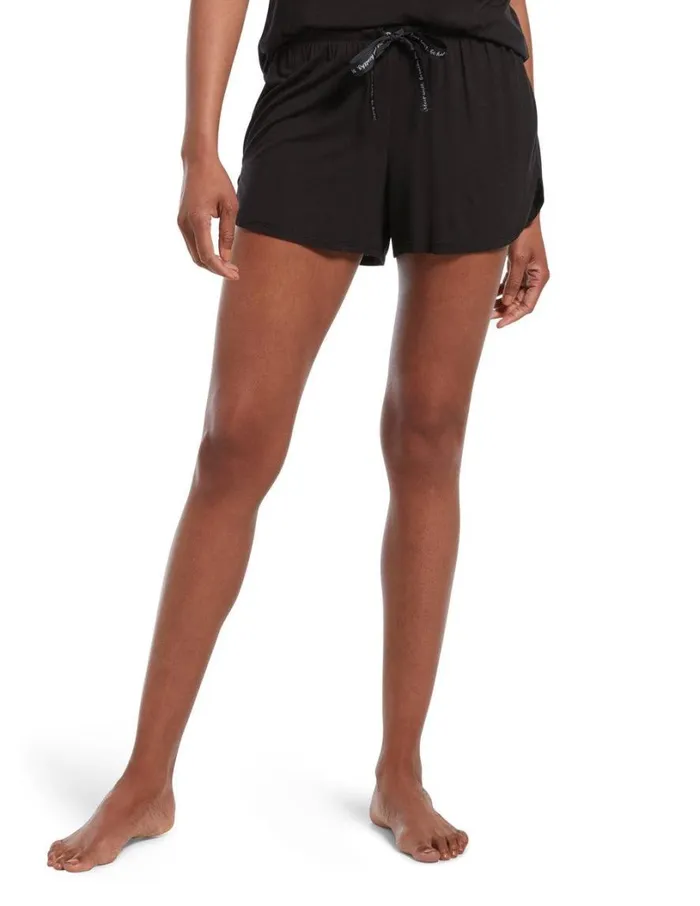 Hue SleepWell Solid PJ Boxer Black Women Bottoms