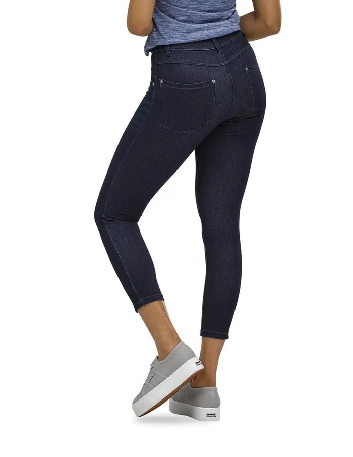 Hue Ultra Soft Denim High Waist Skimmer Black Indigo Wash Women Skinny