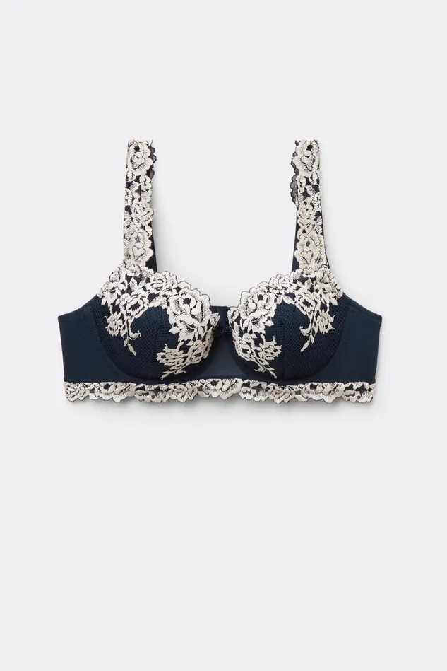 Intimissimi Balconette Women Pretty Flowers Sofia Balconette Bra Blue 347i 8211 Deep Bluevanilla