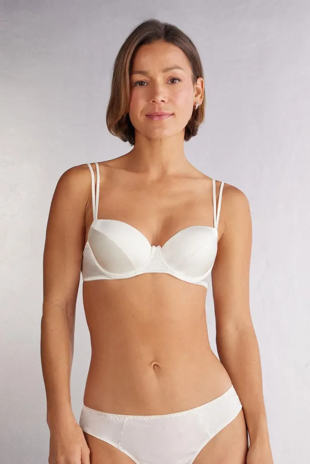 Intimissimi Balconette Women Sofia Natural Lift Balconette Bra In Silk Ivory 2127 8211 Talc White Intimissimi Balconette Women Sofia Natural Lift Balconette Bra In Silk Ivory 2127 8211 Talc White