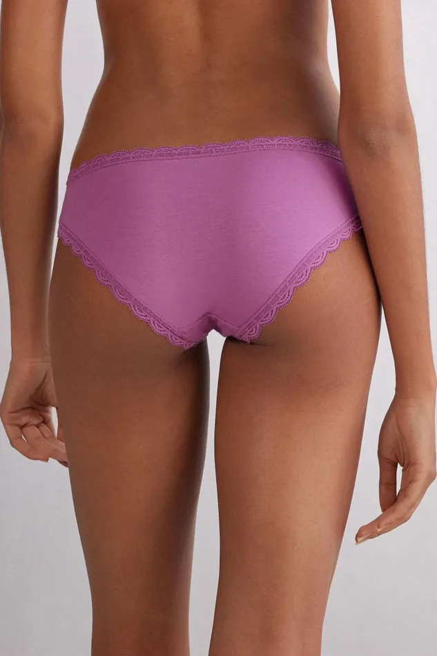 Intimissimi Bikini Panties Women Cotton And Lace Panties Pink 343j 8211 Bright Violet