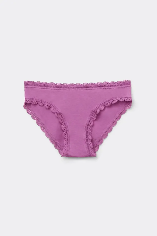 Intimissimi Bikini Panties Women Cotton And Lace Panties Pink 343j 8211 Bright Violet
