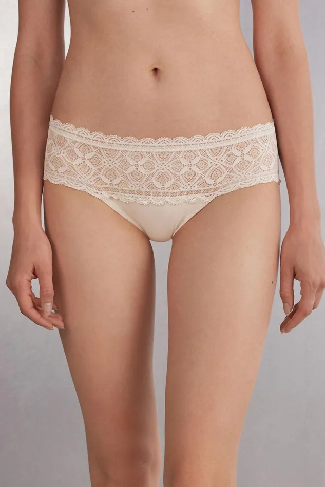 Intimissimi Bikini Panties Women Lace And Cotton High Rise Panties Natural 2280 8211 Avorio Crema Intimissimi Bikini Panties Women Lace And Cotton High Rise Panties Natural 2280 8211 Avorio Crema