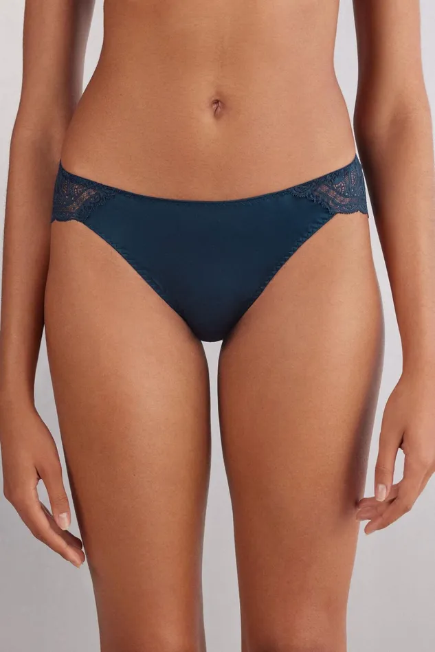 Intimissimi Bikini Panties Women Silk And Lace Briefs Blue 1467 8211 Intense Blue Intimissimi Bikini Panties Women Silk And Lace Briefs Blue 1467 8211 Intense Blue