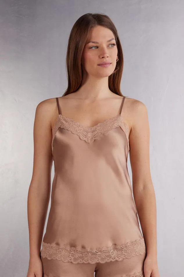 Intimissimi Camisoles Tank Tops Women Lace And Silk Top Natural 163i 8211 Satin Pink Intimissimi Camisoles Tank Tops Women Lace And Silk Top Natural 163i 8211 Satin Pink