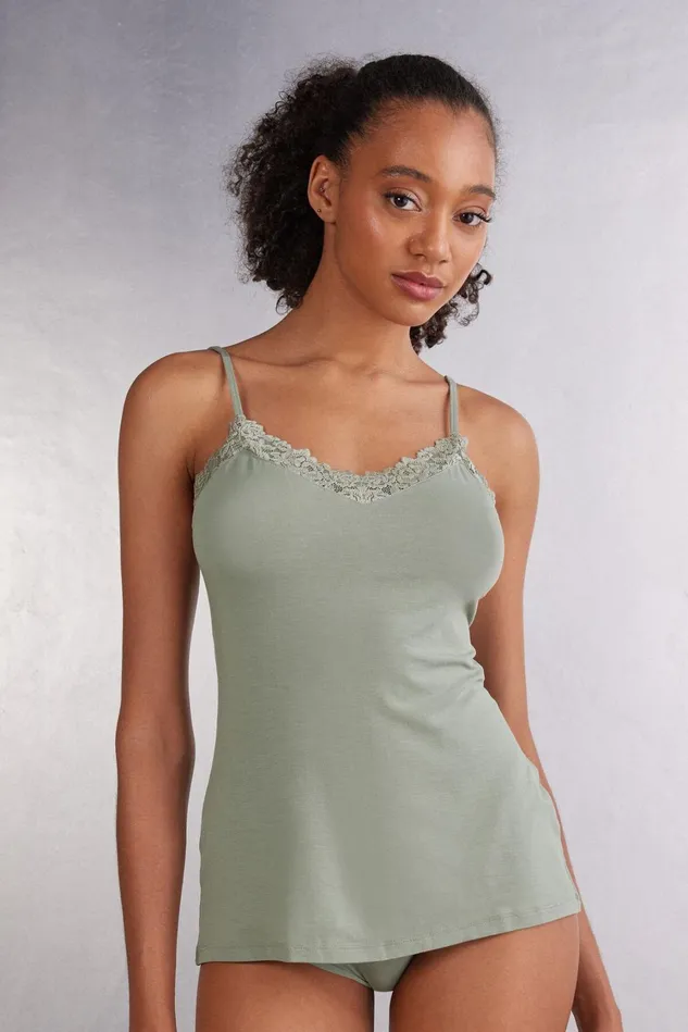 Intimissimi Camisoles Tank Tops Women Pretty Flowers Modal Top Green 657j 8211 Fade Green Intimissimi Camisoles Tank Tops Women Pretty Flowers Modal Top Green 657j 8211 Fade Green