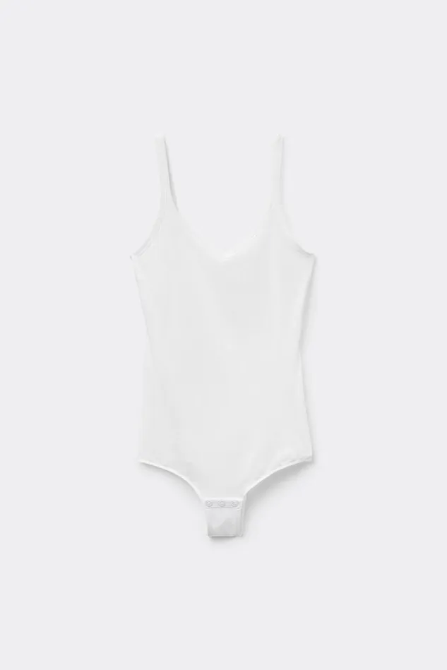 Intimissimi Lingerie Bodysuits Women Ultralight Cotton Tank Bodysuit White 001 8211 White