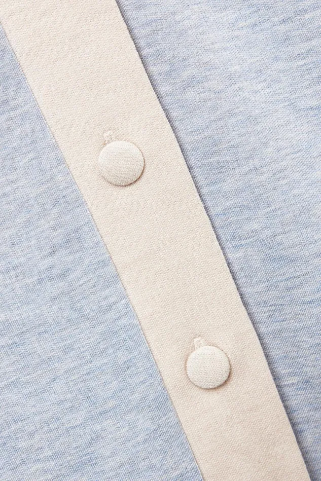 Intimissimi Long Pajamas Women Cold Winter Night Button Up Top In Modal With Wool Ivory 776j 8211 Azzurro Melangeseta