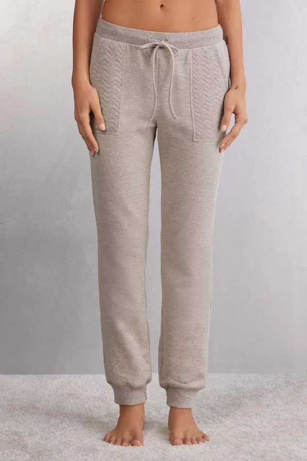 Intimissimi Long Pajamas Women Soft Chevron Cuffed Pants Beige 775j 8211 Brown Melange Intimissimi Long Pajamas Women Soft Chevron Cuffed Pants Beige 775j 8211 Brown Melange
