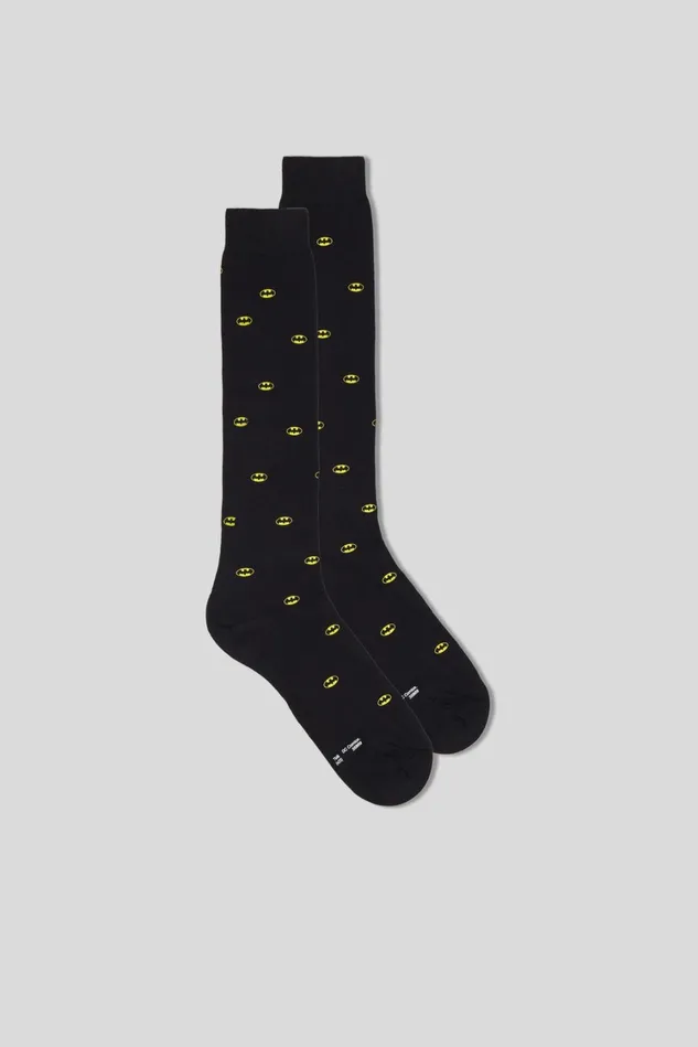 Intimissimi Long Socks Men Knee Socks In Patterned Cotton Black 508j 8211 Nero Stampa Batman Intimissimi Long Socks Men Knee Socks In Patterned Cotton Black 508j 8211 Nero Stampa Batman