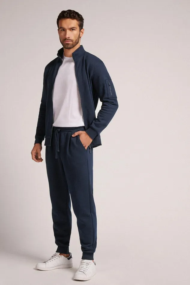 Intimissimi Pants Men Brushed Sweatpants Blue 1467 8211 Intense Blue