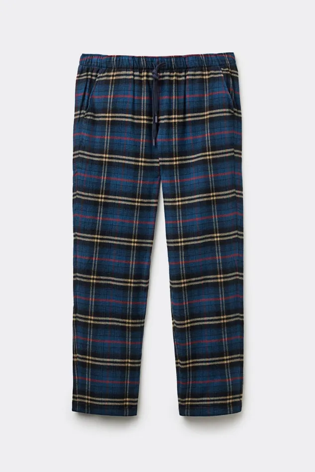 Intimissimi Pants Men Petrol Blue Check Print Brushed Cotton Cloth Pants Green 738j 8211 Check Petrolio