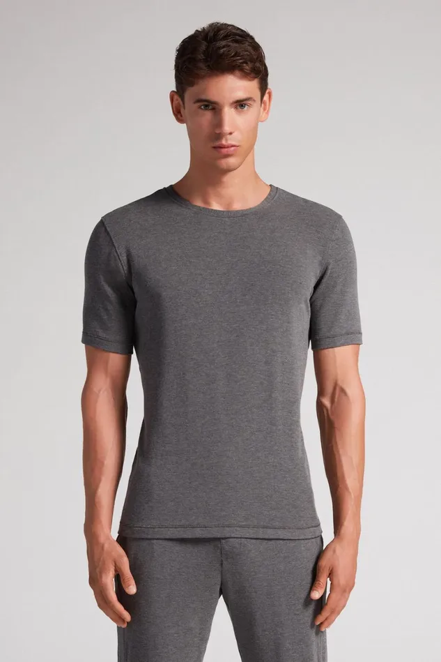 Intimissimi TShirts Polos Men ShortSleeve ModalCashmere Top Dark Grey 5227 8211 Heathered Graphite Grey Intimissimi TShirts Polos Men ShortSleeve ModalCashmere Top Dark Grey 5227 8211 Heathered Graphite Grey
